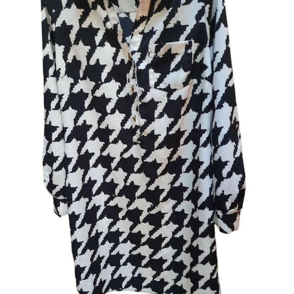 The Limited Black & White Dress Houndstooth Tunic Size Small Petite - Picture 8 of 10